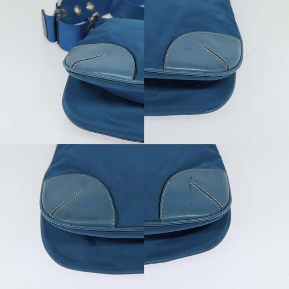 PRADA Shoulder Bag Nylon Blue Silver - Picture 10 of 12